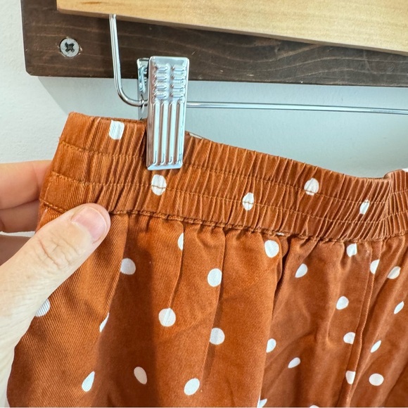 NWT Anthropologie Isobel Wide Leg Pleated Apollo Dot Pants‎ Brown Tan Small - Picture 8 of 10